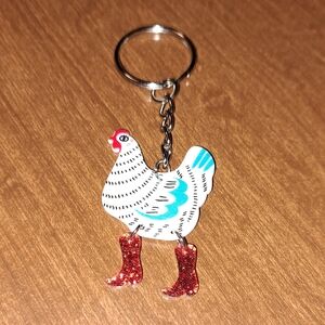 Chicken Keychain with Red Boots/ BUNDLE ONLY 2 OR MORE ITEMS